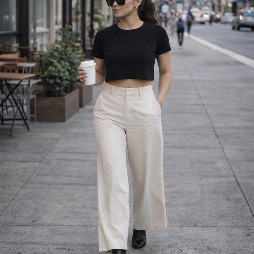 Reformation Cream‎ Wide Leg Pants